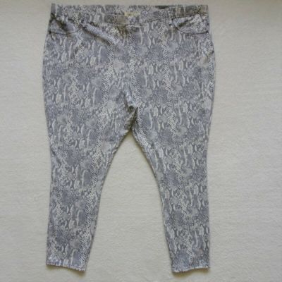 Style&Co Leggings Women's Plus Size 4X Gray Snakeskin Pull On Stretch Comfy