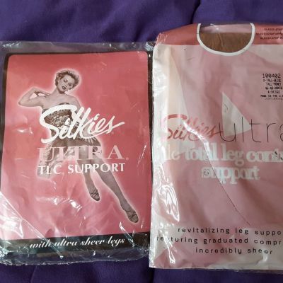 LADIES VINTAGE SILKIES PANTYHOSE ULTRASHEER EXTRA TALL BUNDLE OF 2