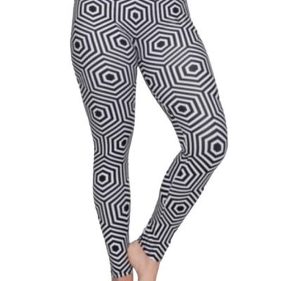 NWOT CALLIE MIZ Plus Hypnotic Hexagon Illusion Print leggings - one size fits mo