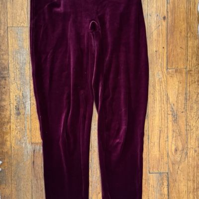 Spanx Velvet Burgundy Leggings EUC Worn Twice