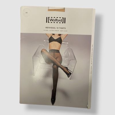 Wolford Women's Beige Stretch Silk Smooth Individual 10 Tights Size XSmall