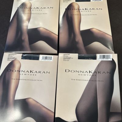 VTG Donna Karan Pantyhose Matte Opaque Sheer Control Top Onyx Petite Plus Mixed