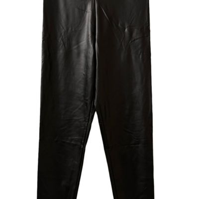 Black Faux Leather High Rise Woman’s Leggings L