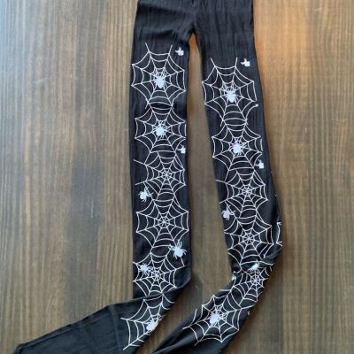 Spider Web Black Tights Womens Small Halloween Fashion