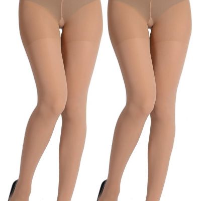 2 Pairs Indestructible Tights for WomenRip Resistant Pantyhose 40D Semi Sheer...