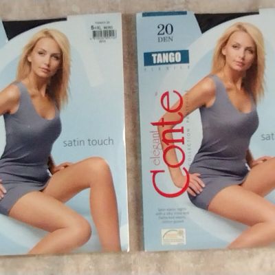 Elegant Conte Tango Pantyhose - Nero - Size: 5/XL - 2 Pairs - Sexy! Gorgeous!