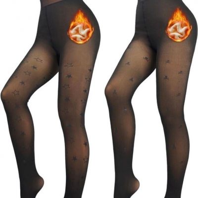 Fleece Lined Tights Sheer Women