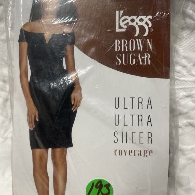 (193) Leggs Brown Sugar Ultra Ultra Sheer Coverage Control Top 50310 XL Brown