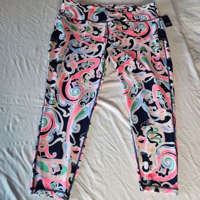 Crown & Ivy NWT Women's Paisley Motif Pattern Leggings Size 3X Stretch $59.50