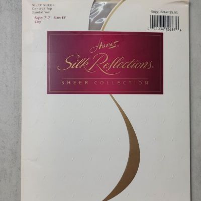 Hanes Silk Reflections EF 717 Silky Sheer Control Top Pantyhose Tan Natural New