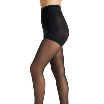 Berkshire Ladies Black Tummy, Hip & Thigh Shaper Tights, Silky Sheer Leg, 2 Plus