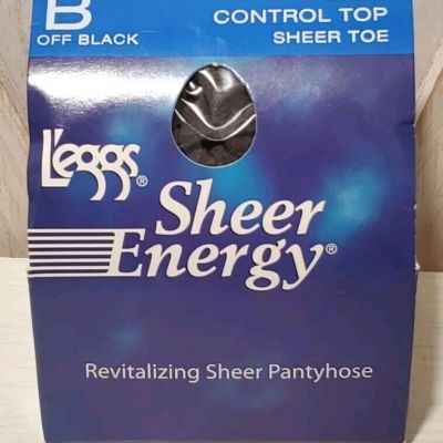 NewL'eggs Sheer Energy Control Top Pantyhose Off Black 65503 Size B Sheer Toe