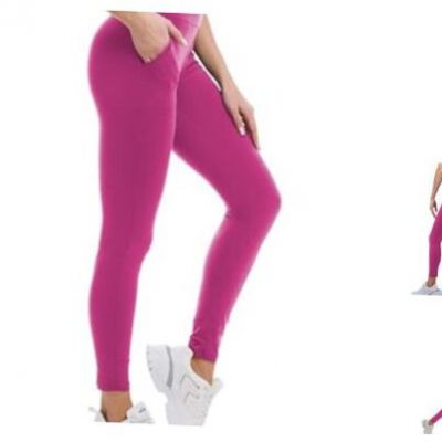 Leggings with Pockets for Women, High Waisted Leggings Small-Medium Hot Pink