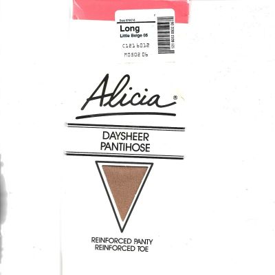 New Alicia Daysheer Pantihose,Reinforced Panty & Toe,Long, Little Beige 05