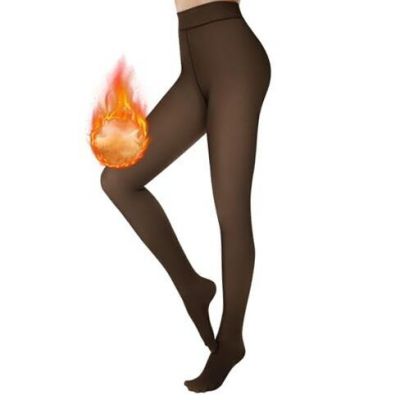 Garnet 2024 Newest Fleece Lined Tights Sheer Women Fake Medium-Large Black