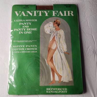 Vintage VANITY FAIR Ultra Sheer Panty & Pantyhose In One WILD RICE Size MEDIUM