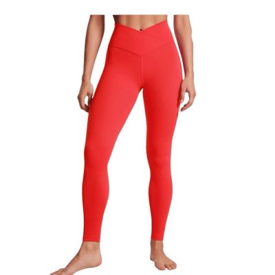 CRZ YOGA Crossover Waist Workout Leggings High Waisted, Red, Large, NWOT