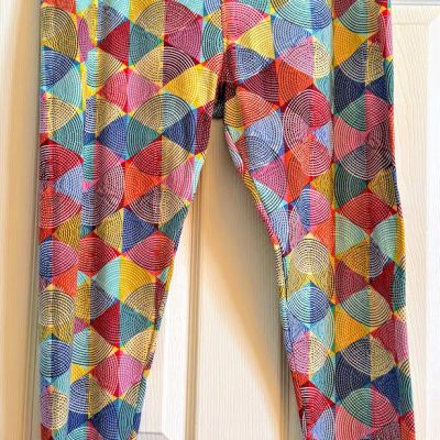 Lularoe Soft Knit Leggings Multicolor Concentric Circles Size TC2 PO