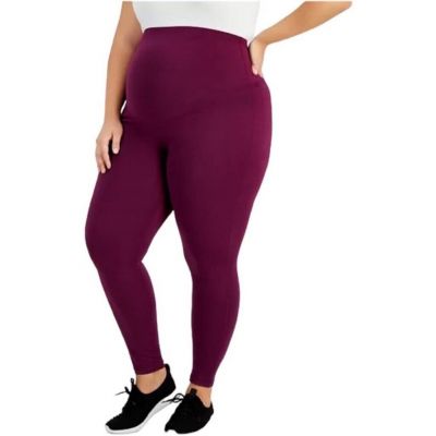 ID Ideology Plus Size Maternity Ankle Leggings 1X Perfect Plum NWT