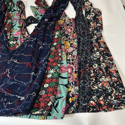 lot of 6 womens LULAROE plus size tall & Curvy leggings Flowers, Christmas