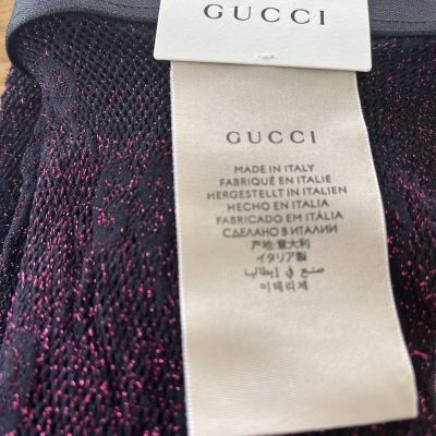 Gucci GG Supreme Logo Tights Sparkling Magenta Size S