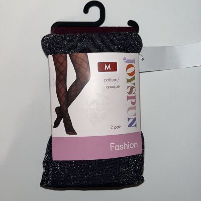 Joyspun Shimmer and Opaque Tights Size M 2 Pack