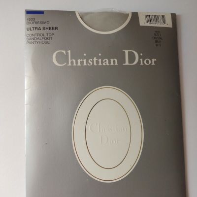 Christian Dior Size 3 Crystal Gray Ultra Sheer Control Top Sandalfoot NOS VTG