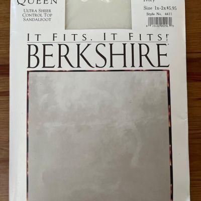 Berkshire Vintage Queen Size Ultra Sheer Control Top Sandalfoot Pantyhose #4411