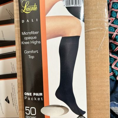 LEVANTE MICROFIBER OPAQUE KNEE HIGH COMFORT TOP DALI  KNEE HIGHS 2 Pairs