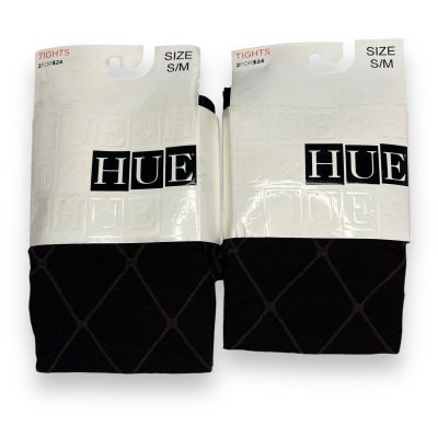 Hue Brown Espresso Argyle Birdseye Tights Size Small Medium 2 Pair Pack