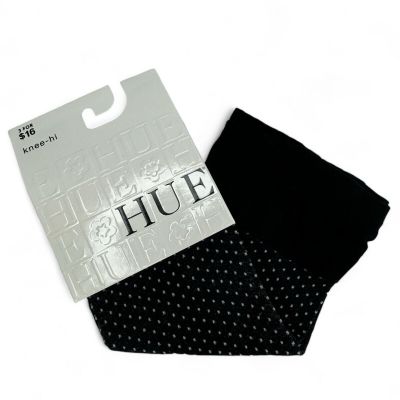 HUE Womens Micro Dot Knee High ~ 1 Pair ~ One Size Fits Most ~ Black White Dots