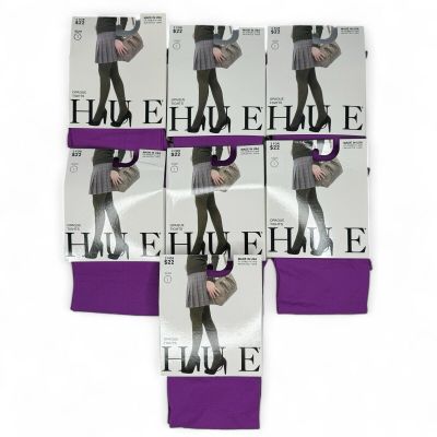 Hue Womens Opaque Tights Size 1 Dahlia Purple 7 Pairs 40 denier NWT