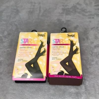 2 Pair of Center Stage By Spanx Shaping Tights Black Size XXL