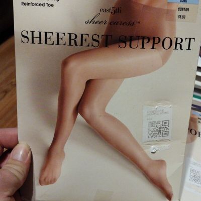 3 Pr Sheer Caress Control Top Pantyhose  Size Long Color Suntan