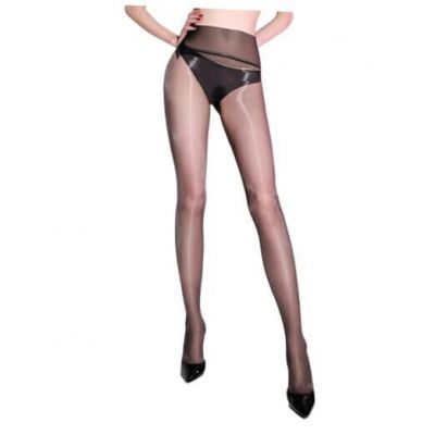 Shiny Seamless Pantyhose Ultra Sheer Tights High Waist Shimmery One Size Black