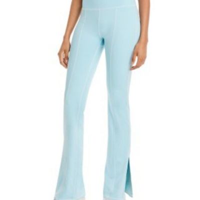 FRANKIES BIKINIS Womens Light Blue Slit Flare-leg High Waist Leggings S