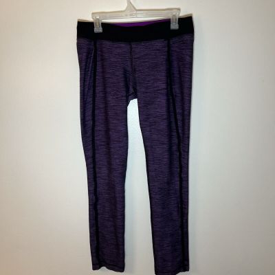 Lululemon Women’s 10  Forme Athletic Workout Running Pants Purple and Black Slub