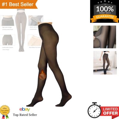 Translucent Fleece Lined Winter Tights for Women - High Elasticity & Warmth