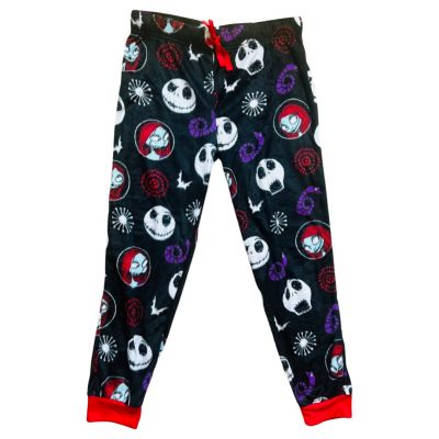 Nightmare Before Christmas Black Red Plush Sleep Pants Sweatpants Joggers size M