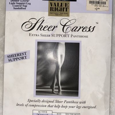 Sheer Caress JC Penney Sheer Support Pantyhose Long Black Velvet Worthington