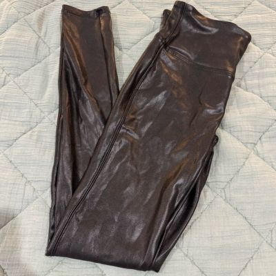 SPANX Faux Leather High Waisted Leggings - Black - S/P