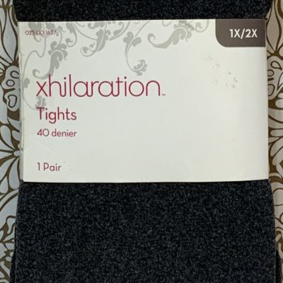 ???? Xhilaration Women's 40D Opaque Tights Charcoal Heather (Size 1X/2X )