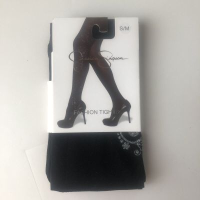 JESSICA SIMPSON S/M Fashion TIGHTS  Black NWT