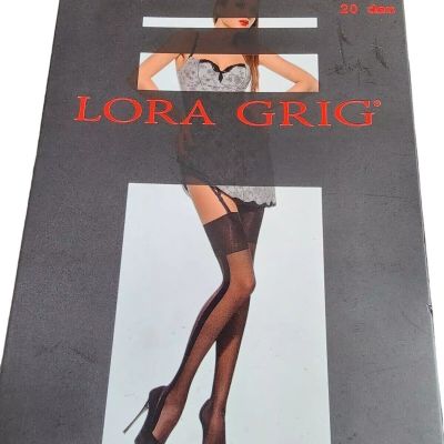 Lora Grig Thigh High Stockings Italian Designer NEW Black Sexy