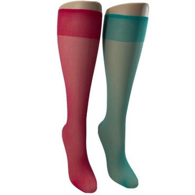 4-pair Pack Assorted Colors Nylon Knee High