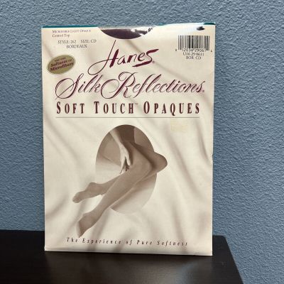 Pantyhose Hanes Silk Reflections Soft Touch Opaque Control Top Sz CD Really Red