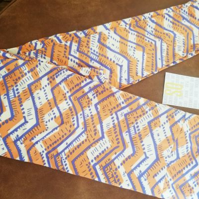 LuLaRoe Leggings OS, Blue/Orange/White Geometric, NWT