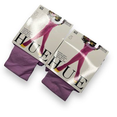 HUE Pink Flirt Super Soft Lightweight Control Top Tights Womens Size 1- 2 Pair