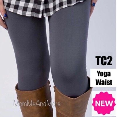 NEW Women TC2 Solid Gray Leggings YOGA WAIST (Feel soft as Lularoe)