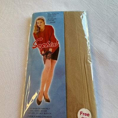 Sophia Thigh Hi High Nylons Nude  One Size All Sheer Stockings NEW IN PACKAGE